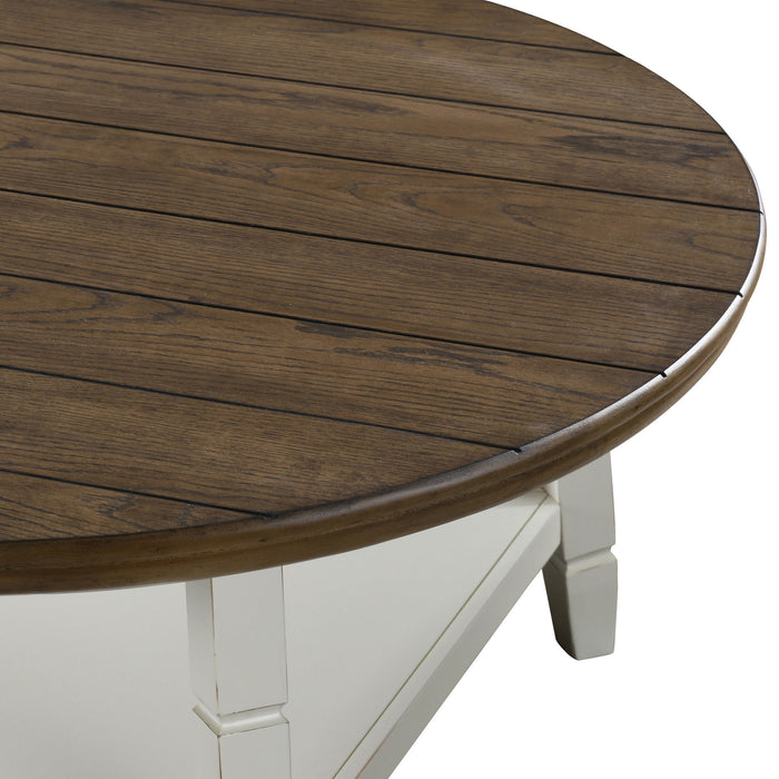 Flaherty - 3 Piece Occasional Set (1 Coffee & 2 End Tables) - Brown / White