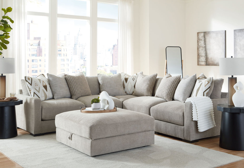 Aslan Court - 2 Pc. - 5-Piece Sectional, Ottoman - Pebble