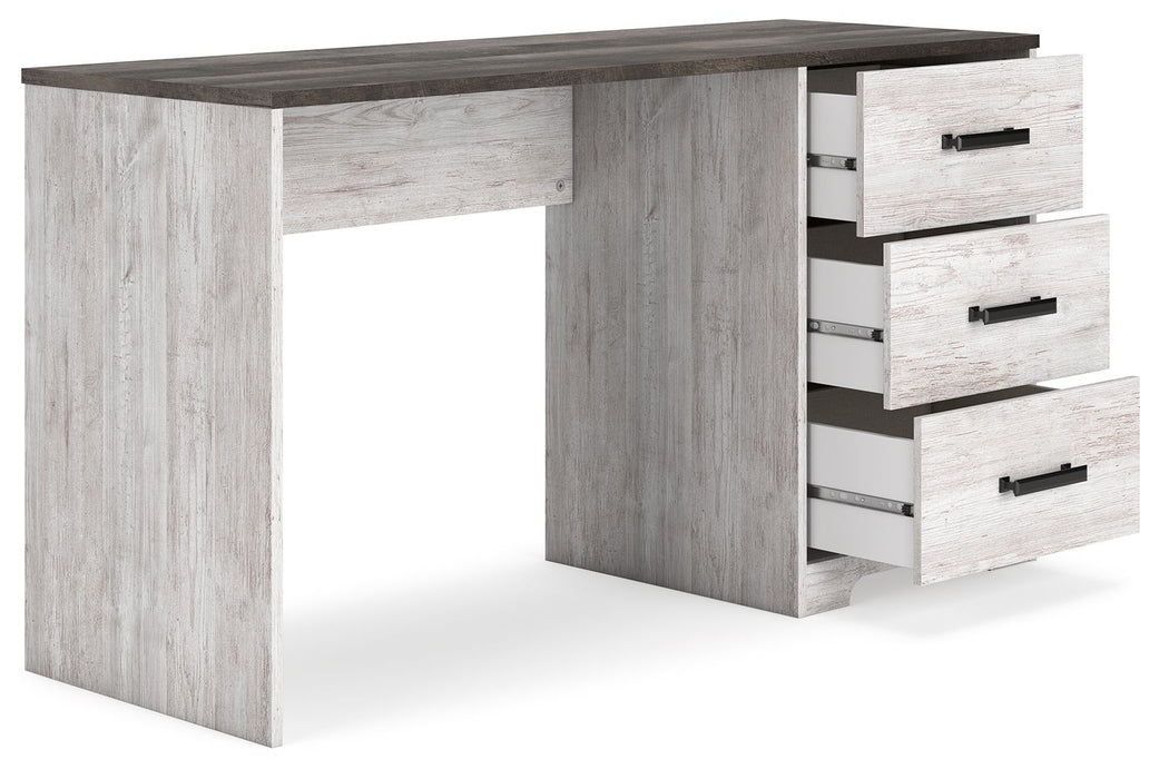 Shawburn - Home Office Desk - White / Dark Charcoal Gray
