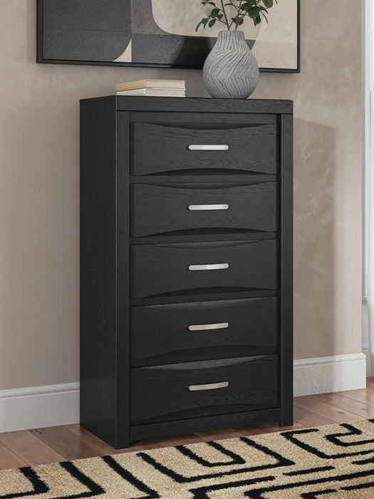 Stabotta - Five Drawer Chest - Black