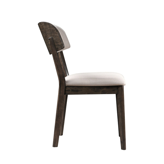 Rex - Open Back Dining Chair (Set of 2) - Walnut Brown / Beige