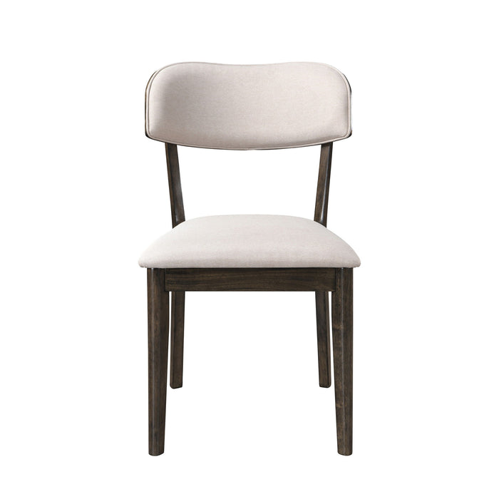 Rex - Open Back Dining Chair (Set of 2) - Walnut Brown / Beige
