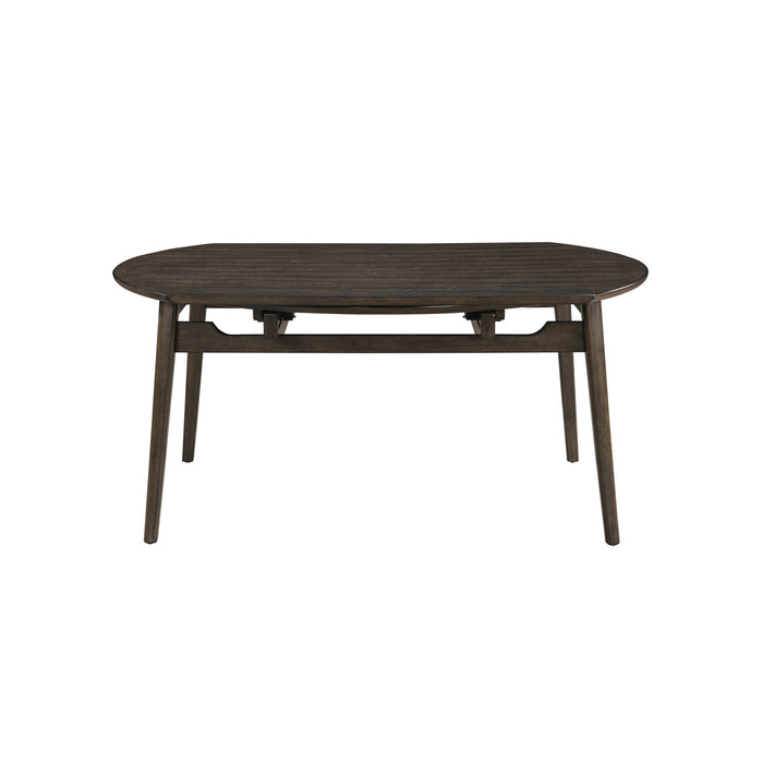 Rex - 65" Round Table With Self Storing Leaves - Walnut Brown
