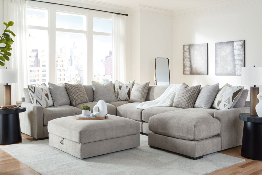 Aslan Court - 2 Pc. - 6-Piece Sectional With Raf Corner Chaise, Ottoman - Pebble
