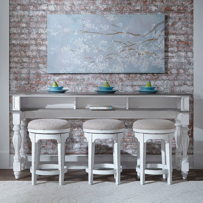 Magnolia Manor - 4 Piece Console Set (1 Console 3 Stools) - Antique White