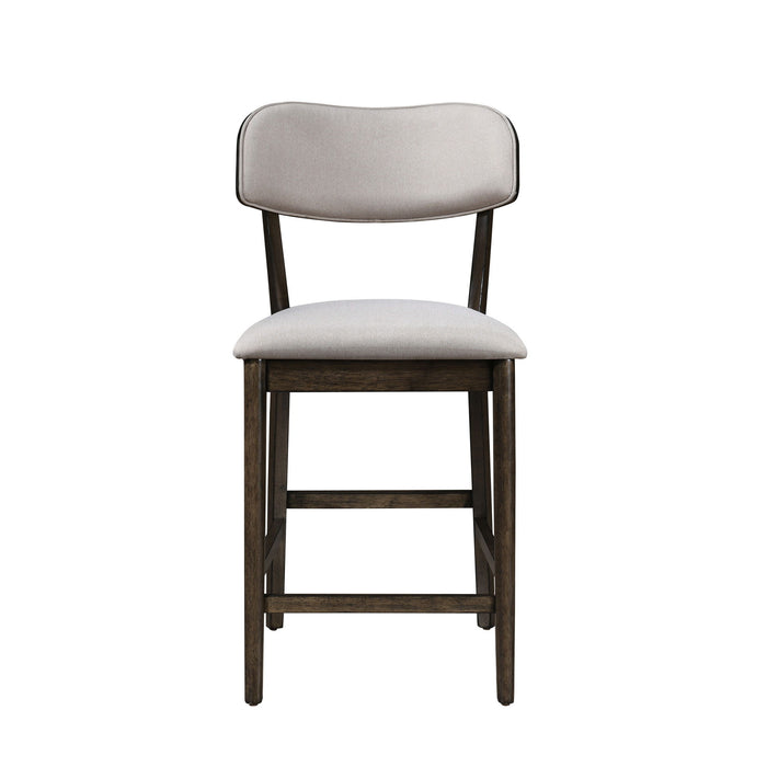 Rex - Open Back Counter Chair (Set of 2) - Walnut Brown / Beige