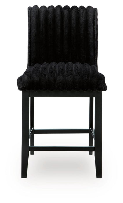 Mervannie - Upholstered Barstool (Set of 2) - Black