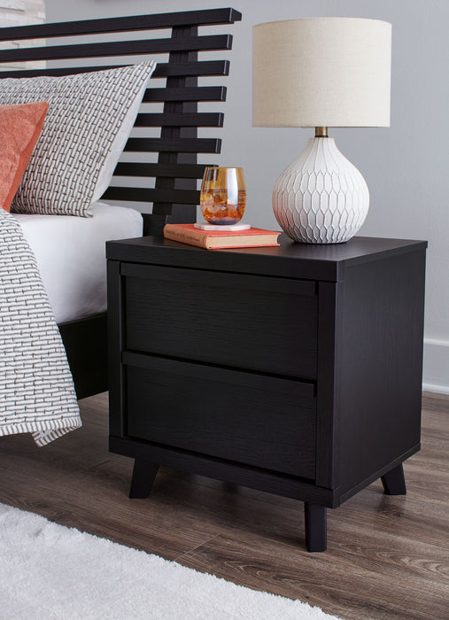 Danziar - Two Drawer Night Stand - Black