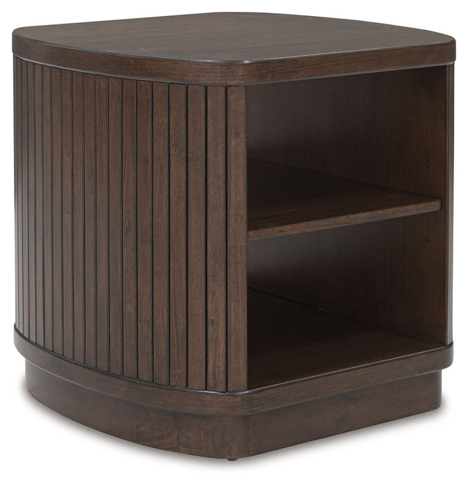 Korestone - Square End Table - Dark Brown