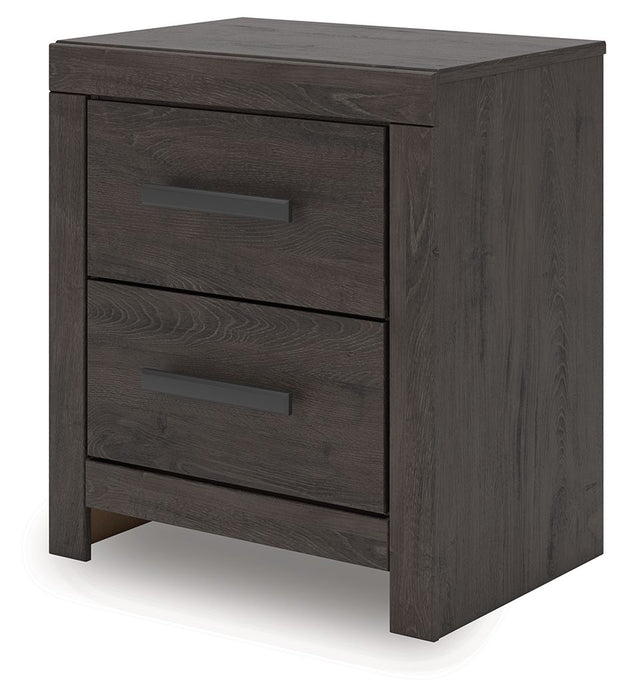 Prendonea - Two Drawer Night Stand - Charcoal