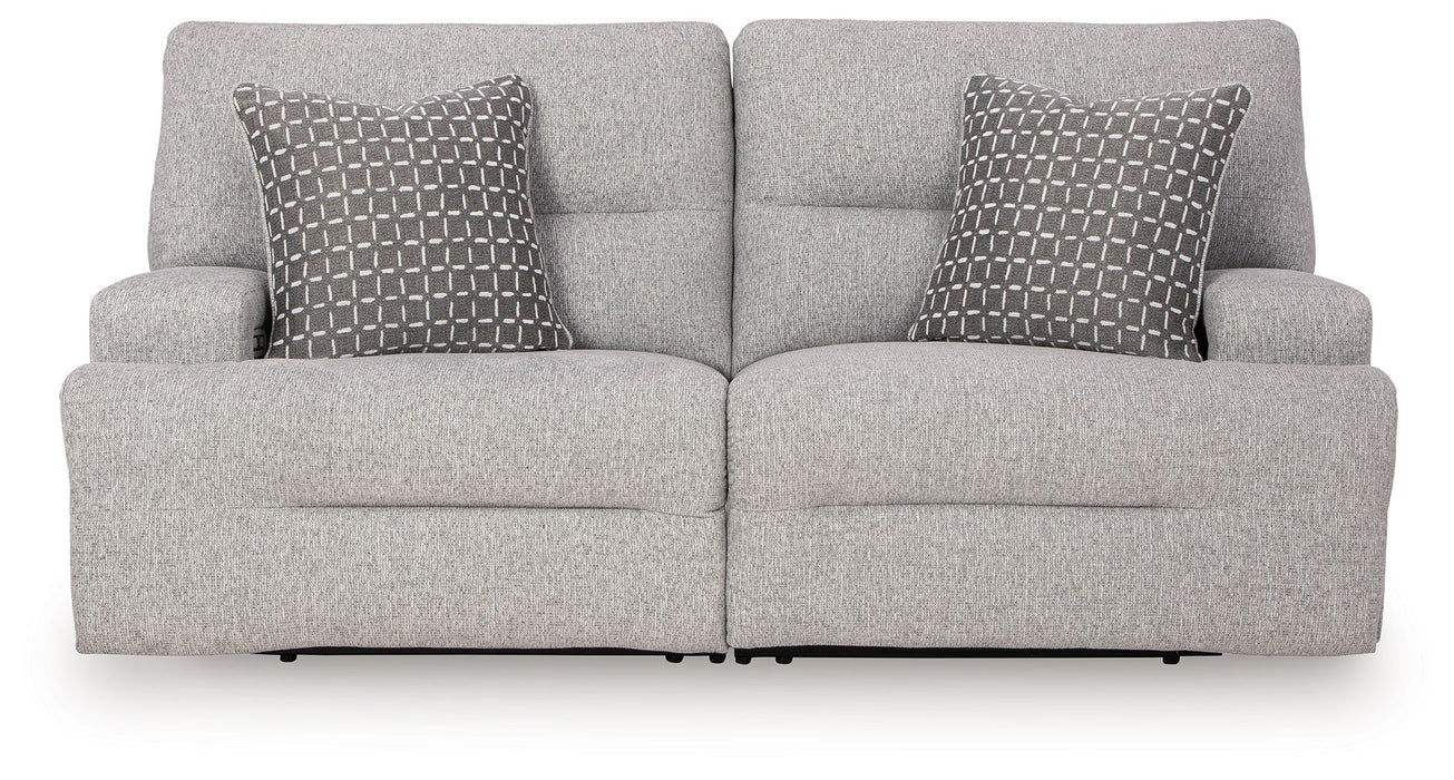 Acklen Place - 2-Piece Power Reclining Sectional Loveseat - Pewter