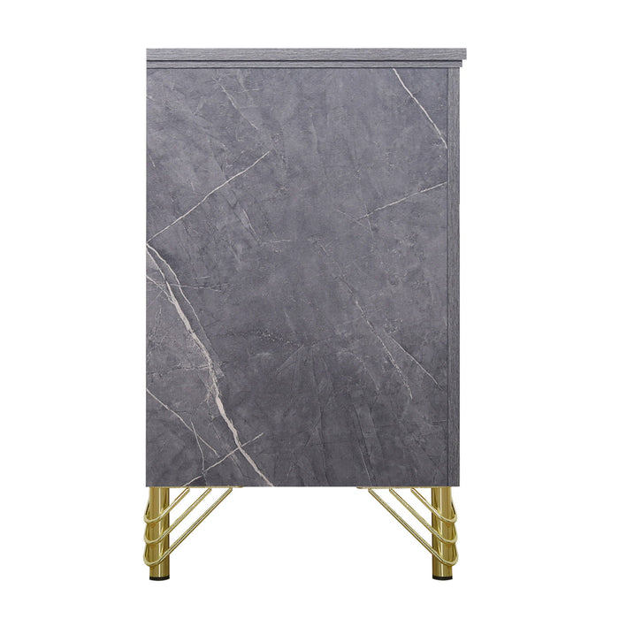 Symmetry - 2 Drawer Nightstand - Charcoal