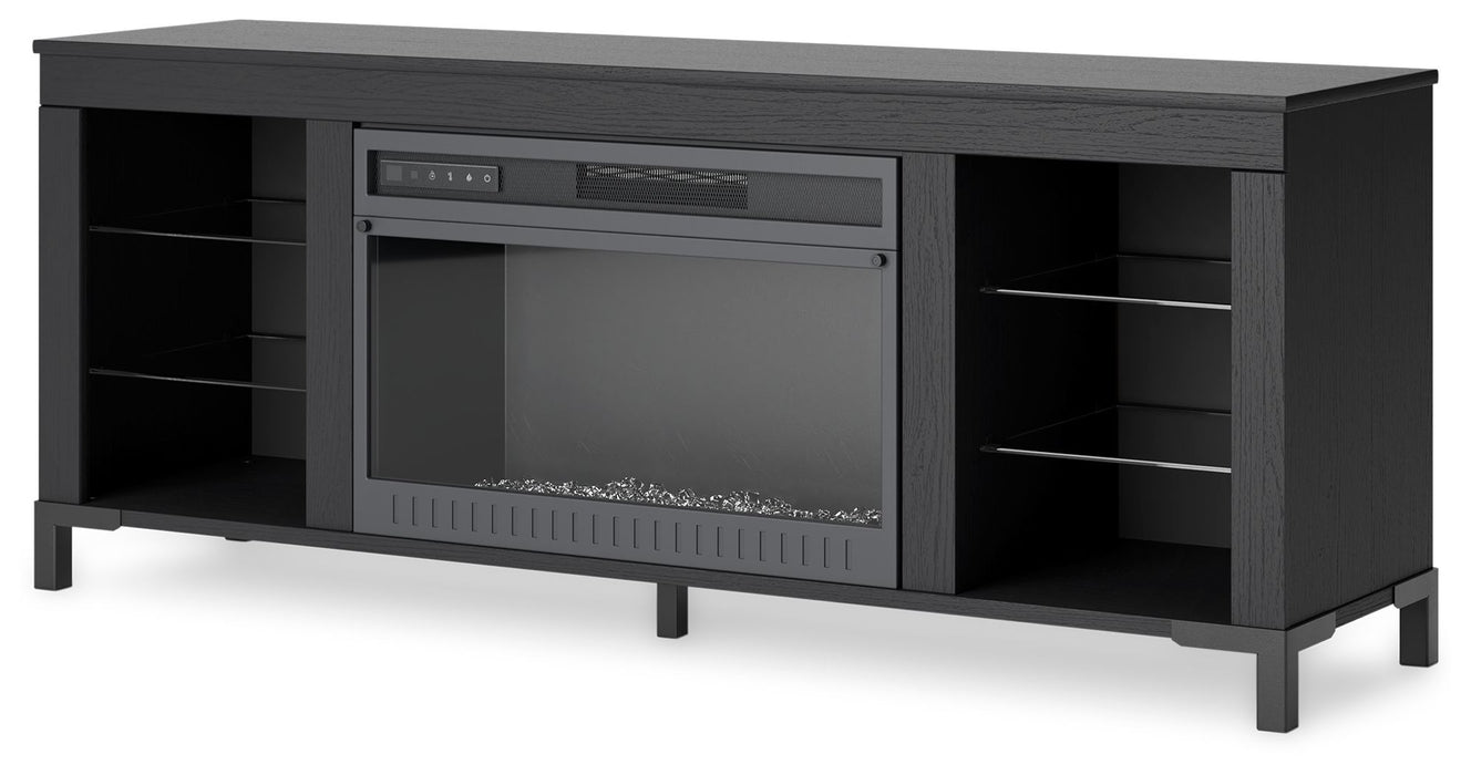 Cayberry - TV Stand With Fireplace - Black