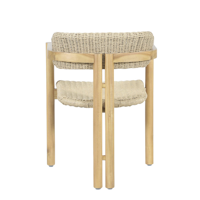 Sedona - Wood And Wicker Patio Dining Chair (Set of 2) - Natural / Brown