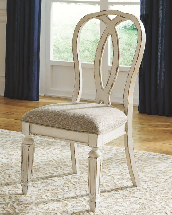 Realyn - Chipped White - Dining Uph Side Chair  - Ribbonback
