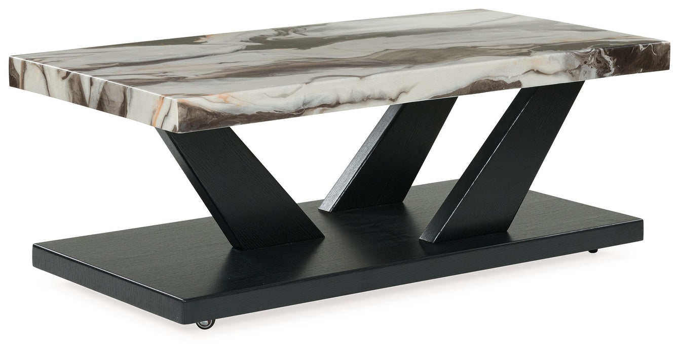 Cendill - Occasional Table Set (Set of 3) - Dark Brown / White / Black