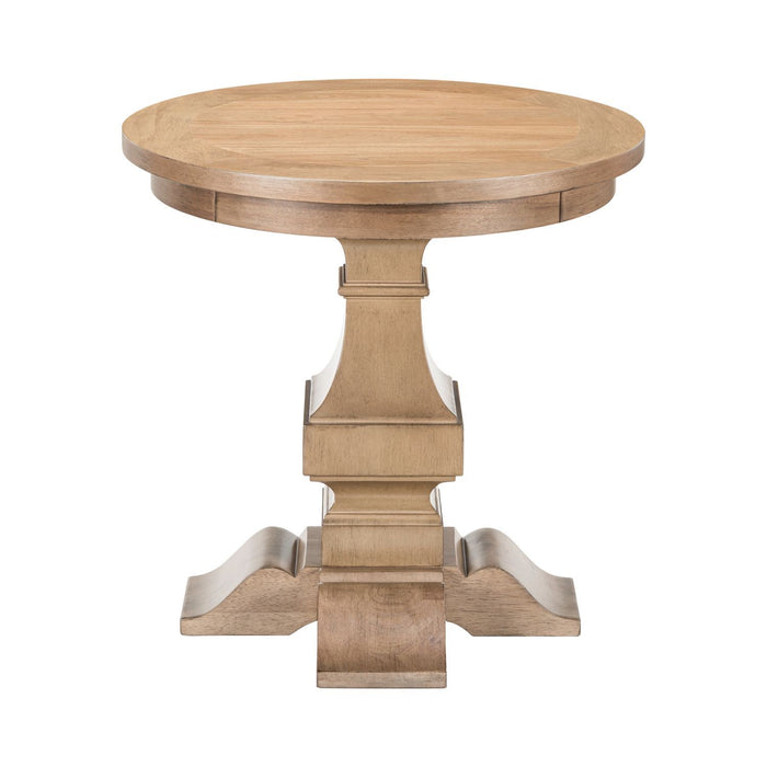 Haven Hills - Round End Table - Camel Beige