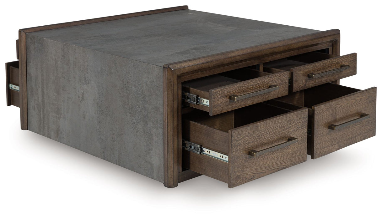 Kallenny - Square Cocktail Table - Brown / Gray