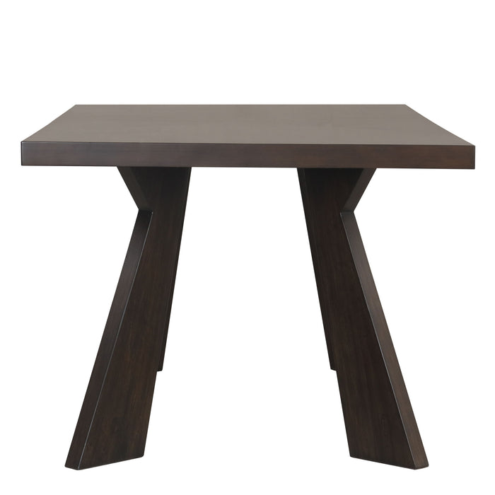 Chestnut Ridge - 5 Piece Dining Room Set (Round 72" Table & 4 Chairs) - Brown / Beige