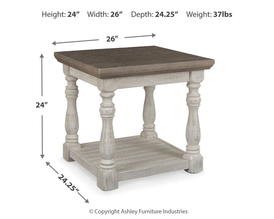 Havalance - Rectangular End Table - Gray / White