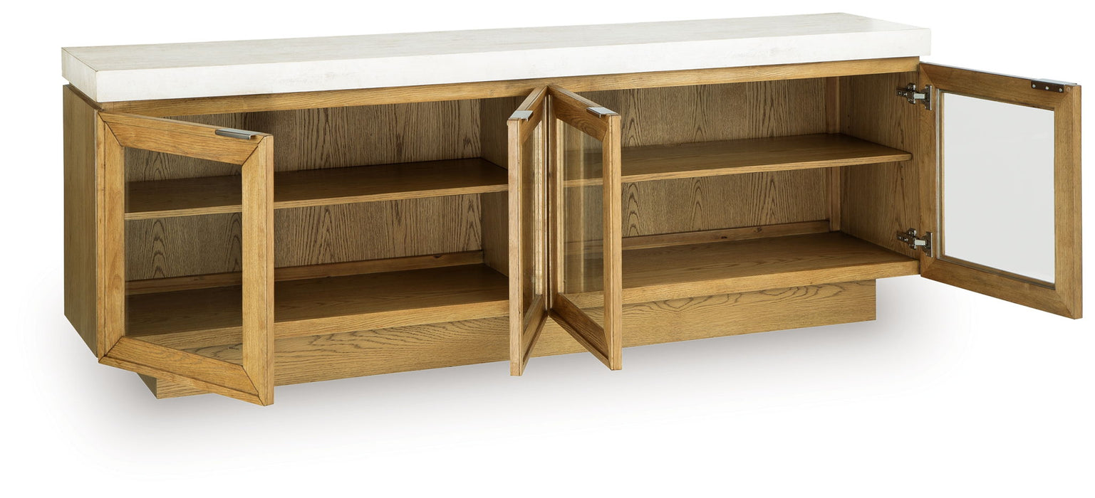 Adanworth - Accent Cabinet - Light Brown / Gray