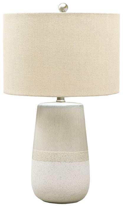 Shavon - Ceramic Table Lamp  - Beige / White