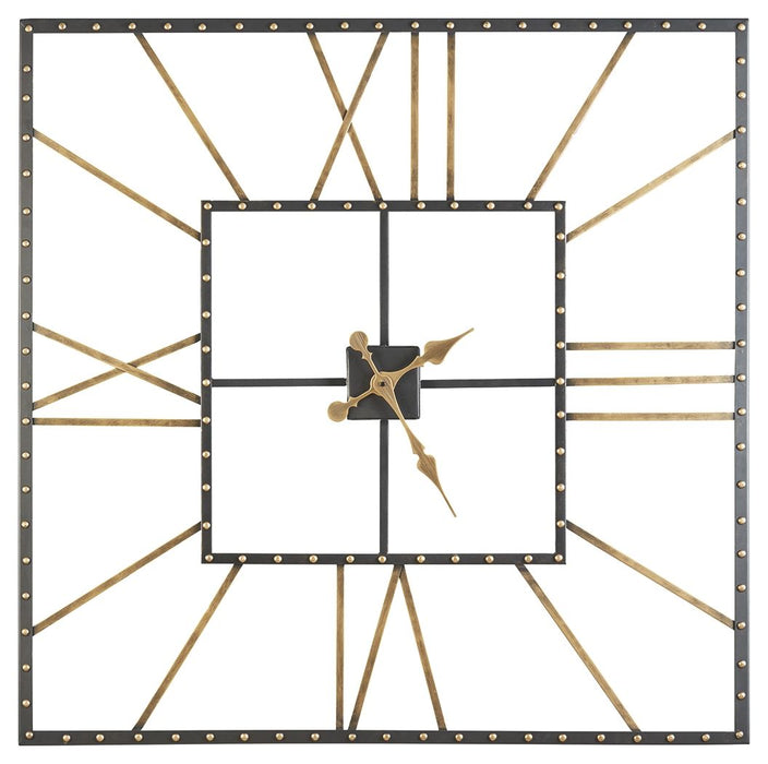 Thames - Wall Clock - Black / Gold Finish