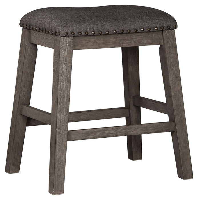 Caitbrook - Gray - Upholstered Stool