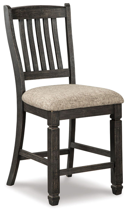 Tyler - Black / Grayish Brown - Upholstered Barstool