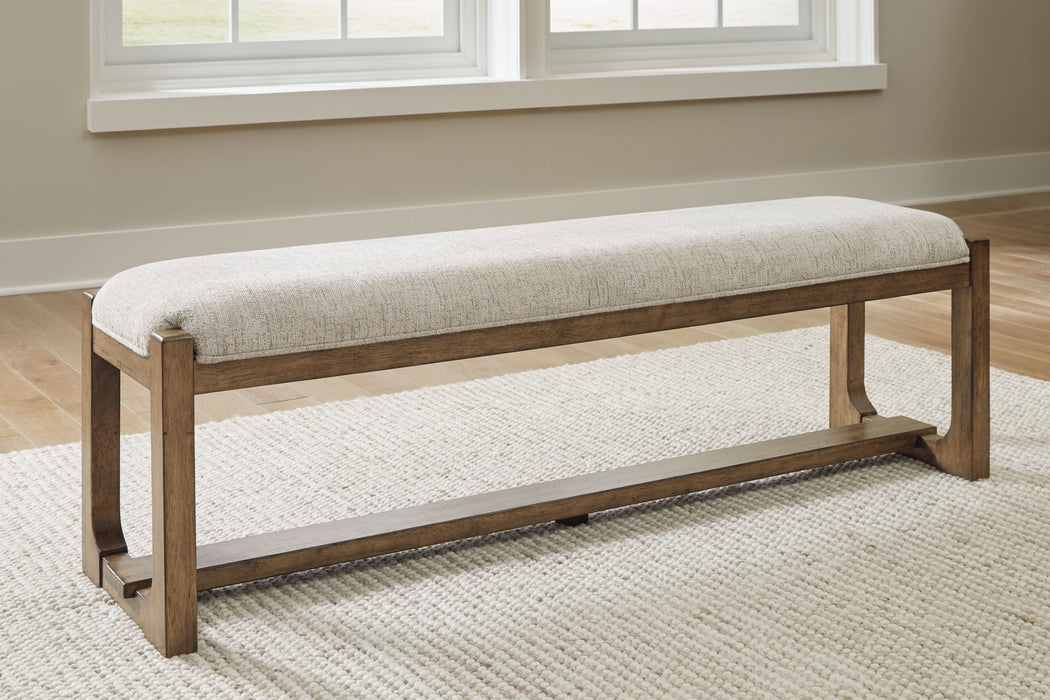 Cabalynn - Large Uph Dining Room Bench - Oatmeal / Light Brown