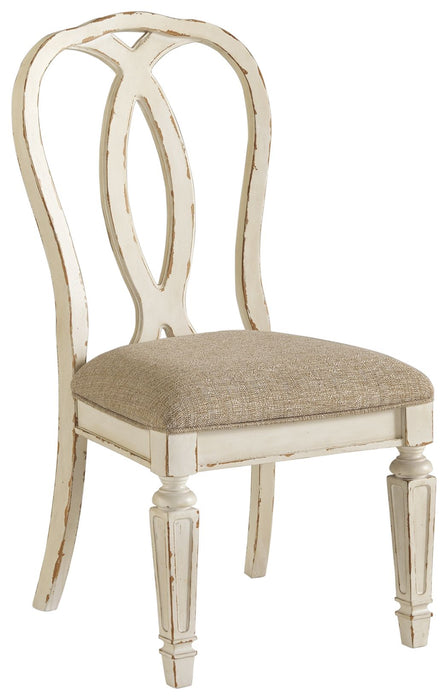Realyn - Chipped White - Dining Uph Side Chair  - Ribbonback