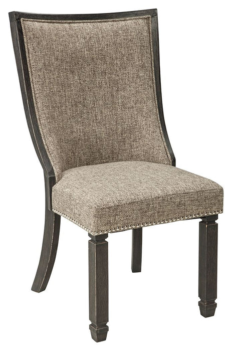 Tyler - Black / Grayish Brown - Dining Uph Side Chair  - Framed Back