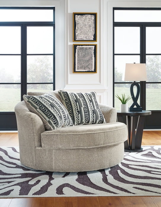 Calnita - Oversized Swivel Accent Chair - Sisal