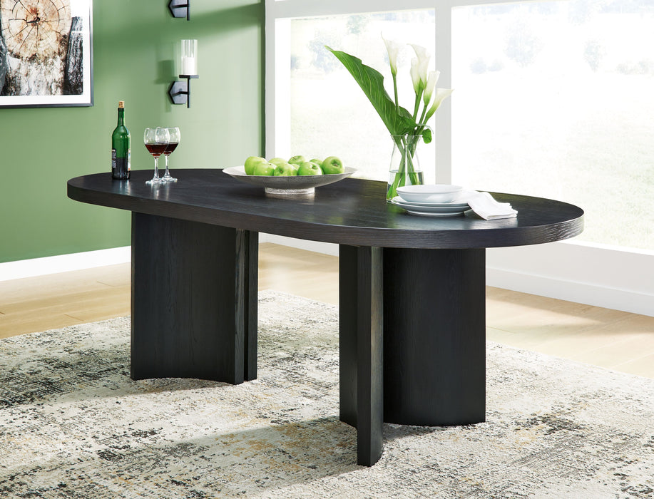 Rowanbeck - Oval Dining Room Table - Black