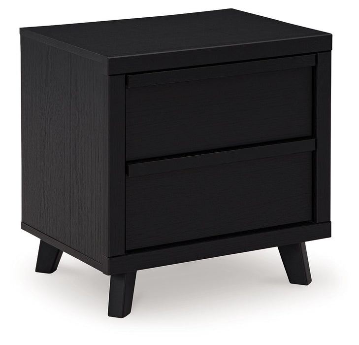 Danziar - Two Drawer Night Stand - Black