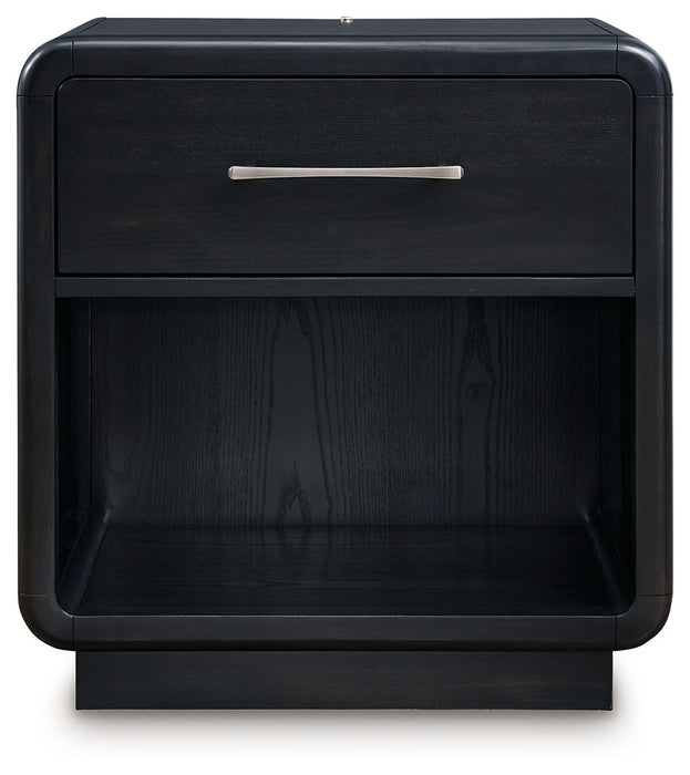 Rowanbeck - One Drawer Night Stand - Black