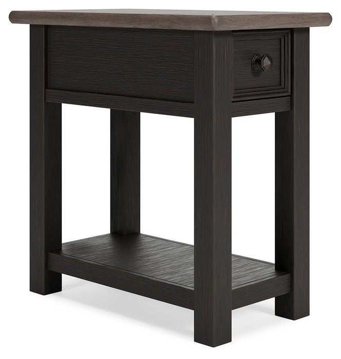 Tyler Creek - Chair Side End Table - Black / Gray