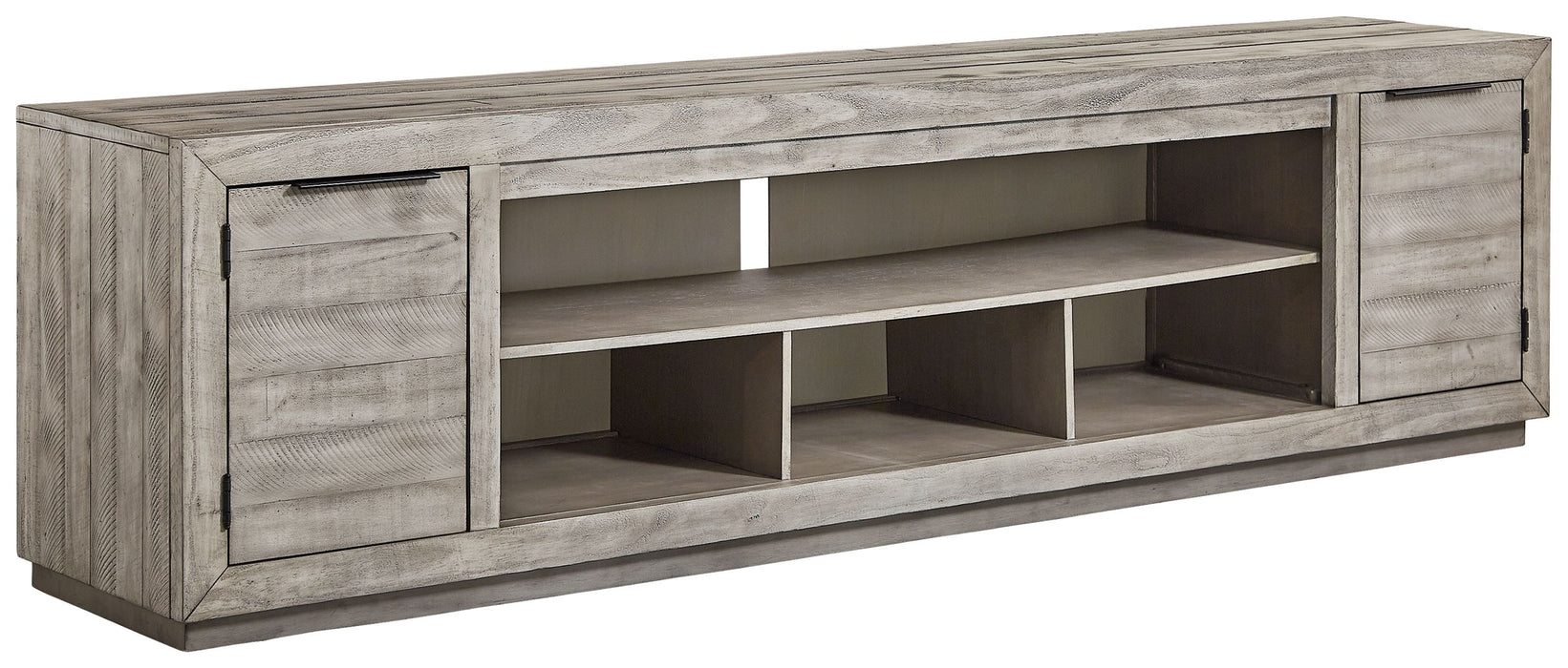 Naydell - XL TV Stand With Fireplace Option - Gray